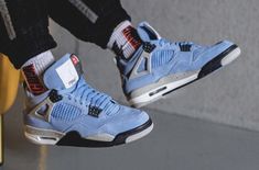 Air Jordan 4 University Blue, Jordan 4 Unc, Jordan 4 University Blue, Air Jordan 1 Dior, Jordan 1 Dior, Styling Jordans, Dream Shoe, Jordan 4’s, Converse Outfit