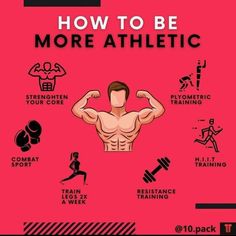 how to be more athletic poster with the words, instructions and pictures on it in black