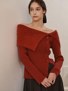 Composition : 40% acrylic, 30% nylon, 30% polyesterColor : Burgundy_ONECountry of Origin : KOREA Fall Knits, Korean Accessories, Burgundy Cardigan, Street Style Fall Outfits, Knitting Aesthetic, Orange Outfit, Burgundy Top, Wardrobe Pieces, Red Cardigan