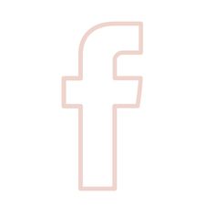 the facebook logo is shown in white on a light pink background with an orange border