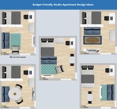 the floor plan for a bedroom and living room