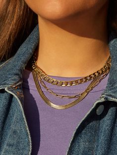 Popular Necklaces, Chain Collar, Curb Chain Necklace, Herringbone Chain, Box Chain Necklace, Jewelry Chain, Dope Jewelry, Chain Necklaces, Men's Necklace