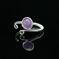 Sterling silver amethyst ring handmade anni by AnniDesignsllc, $19.00 Adjustable Purple Crystal Birthstone Ring, Adjustable Sterling Silver Open Birthstone Ring, Adjustable Open Sterling Silver Birthstone Ring, Adjustable Amethyst Birthstone Ring Gift, Handmade Adjustable Open Birthstone Ring, Adjustable Sterling Silver Amethyst Ring For Wedding, Adjustable Sterling Silver Amethyst Ring Gift, Handmade Adjustable Sterling Silver Amethyst Ring, Adjustable Amethyst Ring As Gift