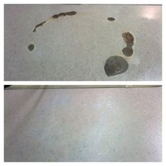 two pictures of footprints on the ground and one with a rock in it's mouth