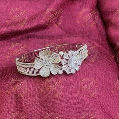 Flower American Diamond Openable Bracelet Lint Free Cloth, Brooch Diamond, Bracelet Indian, Jewelry Pakistani, Photography Jewelry, Cute Stud Earrings, Bangles Indian, Bollywood Jewelry, Pakistani Jewelry