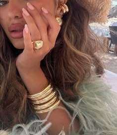 Maximalist Jewelry, Insta Aesthetics, Nails Rings, Dope Jewelry Accessories, Finger Art, Stacked Rings, Miss Girl, Nail Ring