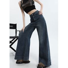 Summer Vintage Wide Leg Jeans Fabric: 68.8% Cotton+ 29.5%Polyester+1.7% Spandex Size: M, L, XL, 2XL Multiple Color Selections: Blue, Light Blue  Season: Summer Mid-rise Blue Wide Leg Pants For Fall, Casual High Rise Stretch Wide Leg Pants, High Rise Stretch Washed Blue Pants, Stretch High Rise Washed Blue Pants, Blue Wide Leg Pants With Relaxed Fit For Fall, Non-stretch Blue Denim Wide Leg Pants, Blue Stretch Wide-leg Jeans, Blue Mid-rise Wide Leg Pants Relaxed Fit, Trendy Blue Full Length Wide Leg Pants