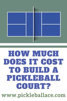 the words how much does it cost to build a pickleball court? in blue