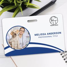 a dog id card is shown next to a notepad