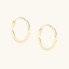 14k Yellow Gold Never-Ending Hoop Earring (single) | Catbird Classic Hoop Huggie Earrings For Everyday, Simple Small Hoop Earrings, Adjustable Small Hoop Beaded Earrings, Simple Everyday Hoop Huggie Earrings, Simple Small Adjustable Hoop Earrings, Classic Adjustable Hoop Earrings For Everyday, Elegant Everyday Diamond Hoop Earrings, Simple Small Hoop Everyday Jewelry, Everyday Small Hoop Earrings Tarnish Resistant