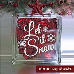 Let it Snow Decal - Christmas Shadow Box Decal - Winter Decorations Graduation Centerpiece, Christmas Shadow Boxes, Crafty Christmas, Christmas Decals, Winter Decorations, Sticker Christmas