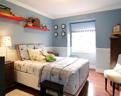 the bedroom is clean and ready to be used as a child's playroom