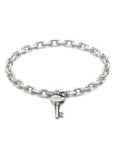 Gucci Sterling Silver Trademark Key Charm Chain Link Bracelet Chain Link Bracelet Silver, Gucci Bracelet, Charm Chain, Buy Gucci, Chain Link Bracelet, Cute Jewelry, Sterling Silver Bracelets, Sterling Silver Chains, Link Bracelets