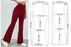 an image of a woman's pants with measurements and measurements for the bottom half