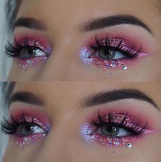 Glitter Face Makeup, Carnaval Make-up, Holiday Eye Makeup, Muertos Makeup, Hippie Makeup, Thanksgiving Makeup, Fox Makeup, Devil Makeup