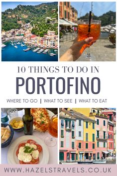 Graphic Pinterest pin for a blog post with 4 images of Portofino on a white background, with text which reads 10 things to do in portofino Things To Do In Portofino Italy, Portofino Italy Photography, Postino Italy, The Edge Nyc, Italy Tourist Attractions, European Cruise, Ligurian Coast, Italian Town