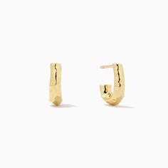 Hammered Hoop Earrings | Gold | Product Image | Uncommon James Uncommon James, Huggie Earring, Hammered Hoop Earrings, Earring Collection, Ear Stack, Earrings In Gold, Jewelry Cleaner, Earrings Collection, Huggies Earrings