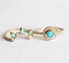 Dreamcatcher Ring Set Turquoise Diamond Ring Set Unique | Etsy Fine Jewelry Turquoise Diamond Ring, Turquoise Diamond Promise Ring, Turquoise Gemstone Jewelry For Promise Ring, Turquoise Jewelry With Gemstone Accents For Promise Ring, Fine Jewelry Turquoise With Halo Setting, Turquoise Multi-stone 14k Gold Jewelry, 14k Gold Multi-stone Turquoise Jewelry, Stackable Turquoise Ring Fine Jewelry, Turquoise Diamond Rings With Gemstones