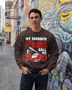 My Favorite Baseball Players Call Me Dad Mugs - Dark Chocolate #ideas #beauty #health baseball crafts, baseball art, baseball bat, dried orange slices, yule decorations, scandinavian christmas Camping Buddy, Family Quotes Funny, Married Shirt, Grandpa Funny, Father Shirts, Veteran T Shirts, Love You Dad, Brothers And Sisters, 3d Shirt