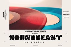 the poster for soundbeats la brissa shows two red and blue records