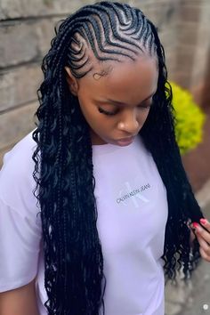 SY hair tutorials & hairstylesEA Half Cornrows Half Curly Weave, Natural Haircuts For Black Women, Weave Ideas, Half Cornrows, Short Natural Haircuts, Curly Weave, Cornrow Braids, Curly Weave Hairstyles, Cornrow