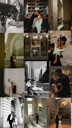 a collage of black and white photos with people in them, including one man kissing the woman's forehead