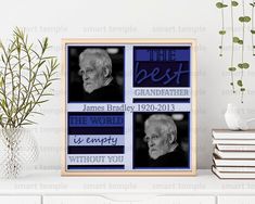 the best grandfather in the world is empty without you printable framed poster, father's day gift