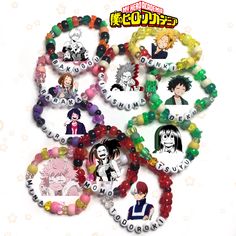 Diy Kandi, Live Backgrounds, Bracelets Etsy, Anime Friendship, Anime Jewelry, Bracelet Craft Diy, Kandi Bracelets