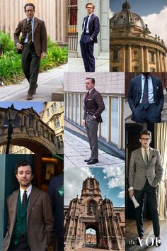 Oxbridge style is the formal, traditional, and distinctly British way of dressing developed in the 19th century and adopted by students and faculty at Oxford and Cambridge universities. The Oxbridge look is characterised by a polished, academic aesthetic that reflects these institutions' prestigious history and high social standing. Dark Academia Mens Outfits, Dark Academia Outfits Men, Oxford Aesthetic, Oxford Student, Dapper Gentleman Style, Gentlemen's Guide, Style Quizzes, Academic Aesthetic, Color Quiz