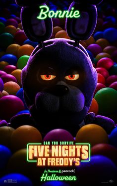 five nights at friendly's halloween movie poster with an evil looking character in the middle