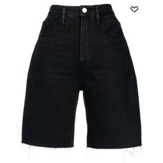 Size 28” Waist The Perfect Fit! Brand New Without Tags Black Shorts With Five Pockets, Black Knee-length Shorts For Summer, Relaxed Fit Black Shorts With Frayed Hem, Black Relaxed Fit Shorts With Frayed Hem, Black Denim Bottoms With Built-in Shorts, Black Relaxed Fit Short Jeans, Trendy Black Knee-length Jean Shorts, Black Straight Leg Cotton Jean Shorts, Black Denim Knee-length Jean Shorts