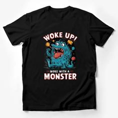 Woke Up! Monster Graphic T-Shirt, Cartoon Monster Illustration, Fun Kids and Adult Tee, Unique Monster Shirt Design Male T-Shirt Custom graphic T-Shirt.Customize your color Boys Blue Hair, Funny Orange, Top Gifts For Kids, Monster Shirt, Girl Cartoon Characters, Monster Illustration, Cartoon Monsters, Cute Cartoon Characters, Superhero Design