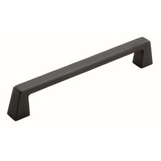 a black cabinet handle on a white background