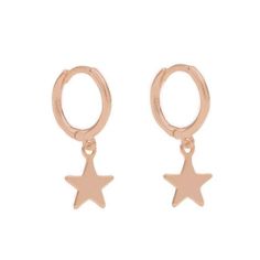 The Star earrings are hoops with a star shaped pendant. These modern and minimalist style earrings fit very well everyday looks. They look fantastic on little girls due to their small size. Features: * Inner diameter: 9 mm. * Outer diameter: 11 mm. * All of our jewelry is made with sterling silver (925 mm) and our gold jewelry is gold plated in 18K gold. Nickel free. Packaging: Our jewelry is packaged in a reusable bag that protects the item from scratching. Small and easy to carry. Web: www.oha Rose Gold Star Charm Earrings, Rose Gold Star Earrings With Star Charm, Rose Gold Star-shaped Earrings With Star Charm, Minimalist Star-shaped Hoop Earrings For Pierced Ears, Minimalist Star Shaped Hoop Earrings, Minimalist Star-shaped Hoop Earrings, Minimalist Dangle Hoop Earrings With Star Charm, Everyday Star-shaped Single Hoop Earring, Trendy Hoop Earrings With Star Charm