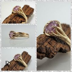 Pink Sapphire Engagement Ring, Twig Style Wedding Ring in Solid 14k Yellow Gold - Anniversary Jewelry - by DV Designs #AniversaryRing #ring #WhiteGold #EngagementRing #DiamondRing #SapphireEngagement #WeddingRing #VintageRing #LeavesAndTwig #GoldSapphire Gold Amethyst Ring For Wedding, Fine Jewelry, Unique 14k Gold Ruby Ring For Anniversary, Hand Forged Ruby Ring For Anniversary, Gold 14k Amethyst Wedding Ring, Unique 14k Gold Ruby Ring For Wedding, Gold Amethyst Ring For Wedding, Round Cut, Gold Amethyst Ring For Wedding, Heirloom Gold Amethyst Ring For Weddings, 14k Gold Amethyst Wedding Ring