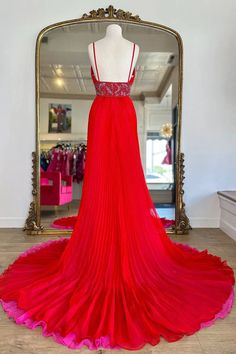 Weitese Prom Dress Store Trendy Red Deep V-neck A-Line Chiffon Pleated – Weitese Dress Prom Dress Store, Prom Dress Stores, Dress Store, Handmade Dresses, Long Prom Dress, Black Friday Sale, Deep V Neck, Deep V