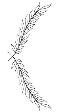 a black and white drawing of a branch