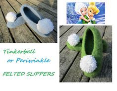 there is a pair of slippers made out of felt