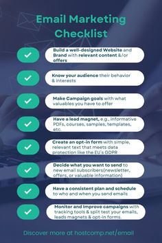 the email marketing checklist is shown here