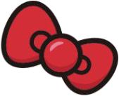 an image of two red bows on top of each other in the shape of hearts