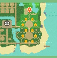 an image of a map that looks like it is in the game, with houses and trees