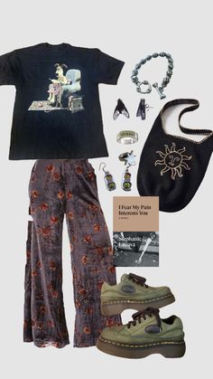 #myfirstshuffle Maxi Skirt Outfit Alternative, Whimsygoth Summer Outfits, Gig Outfit Ideas Indie, Whimsigoth Outfits Summer, Whimsigoth Pants, Witchy Summer Outfits, Gothic Hippie, Little Outfits