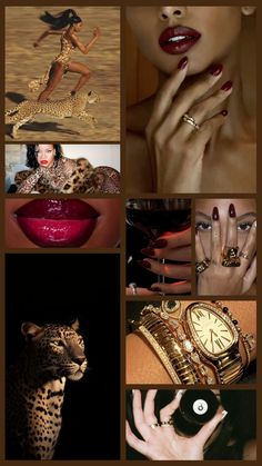 a collage of photos with different types of women's nails and jewelry on them