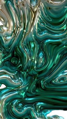 an abstract image of blue and green swirls