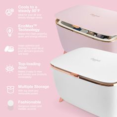 The Cooluli Glam 9L Mini Fridge is a must-have for beauty and skincare products. It efficiently cools serums, creams, sheet masks, and more to a soothing and steady 50°F, preserving and protecting in a compact and elegant design. Cosmetic Fridge, Mini Skincare Fridge, Pink Mini Fridge, Mini Skincare, Hair Salon Equipment, Skincare Fridge, Merchandise Ideas, Lash And Brow Tint, Brow Wax