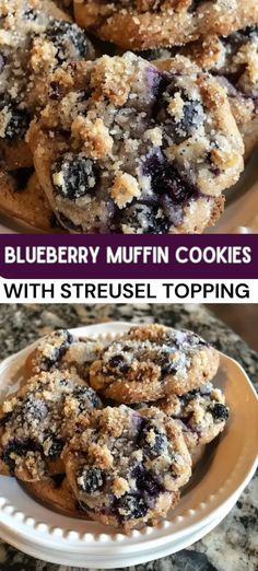 blueberry muffin cookies with streusel topping