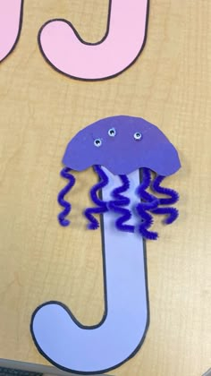 the letter j is for jellyfish and it's made out of construction paper