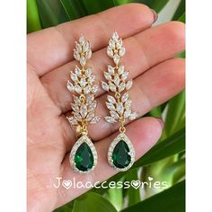 Zirconia Gold Emerald Green Bridal Wedding Earrings Vintage - Etsy Green Cubic Zirconia Chandelier Earrings For Formal Occasions, Elegant Green Cubic Zirconia Crystal Earrings, Green Cubic Zirconia Chandelier Dangle Earrings, Green Cubic Zirconia Dangle Chandelier Earrings, Glamorous Green Chandelier Earrings For Wedding, Green Dangle Chandelier Earrings For Weddings, Green Elegant Wedding Earrings, Green Cubic Zirconia Bridal Earrings For Party, Hand Set Green Cubic Zirconia Bridal Earrings