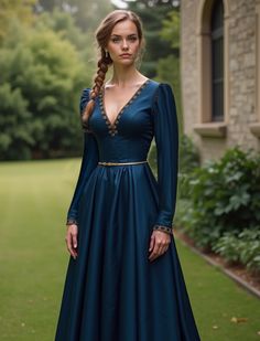 Digital sewing pattern for renaissance victorian maxi dress. ✔️ US Sizes: 2, 4, 6, 8, 10, 12, 14, 16, 18, 20, 22, 24, 26, 28, 30 ✔️ Standard sizes: XS, S, M, L, XL, 2XL, 3XL, 4XL/5XL ✔️These templates are suitable for A4, A0 and US Letter size paper. When you purchase this pattern, you will receive a digital (pdf) sewing pattern and instructions. Once your payment processes, you will automatically receive a download links of pattern files. If you have any problem accessing the files, please don' Reign Dress Patterns, Medieval Dress Women, Fitted Long Sleeve Victorian Dress In Medieval Style, Fitted Long Sleeve Victorian Dress, Victorian Medieval Dress For Cosplay, Regency Style Long Sleeve Medieval Dress For Festivals, Long Sleeve Victorian Dress For Fantasy Events, Medieval Long Sleeve Victorian Dress For Fantasy Events, Fitted Victorian Ball Gown Medieval Dress