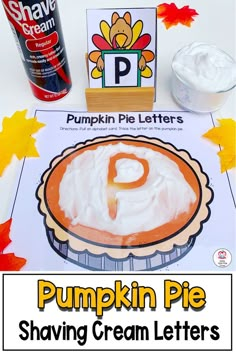 pumpkin pie shaving cream letter matching activity for toddlers to learn the letter p